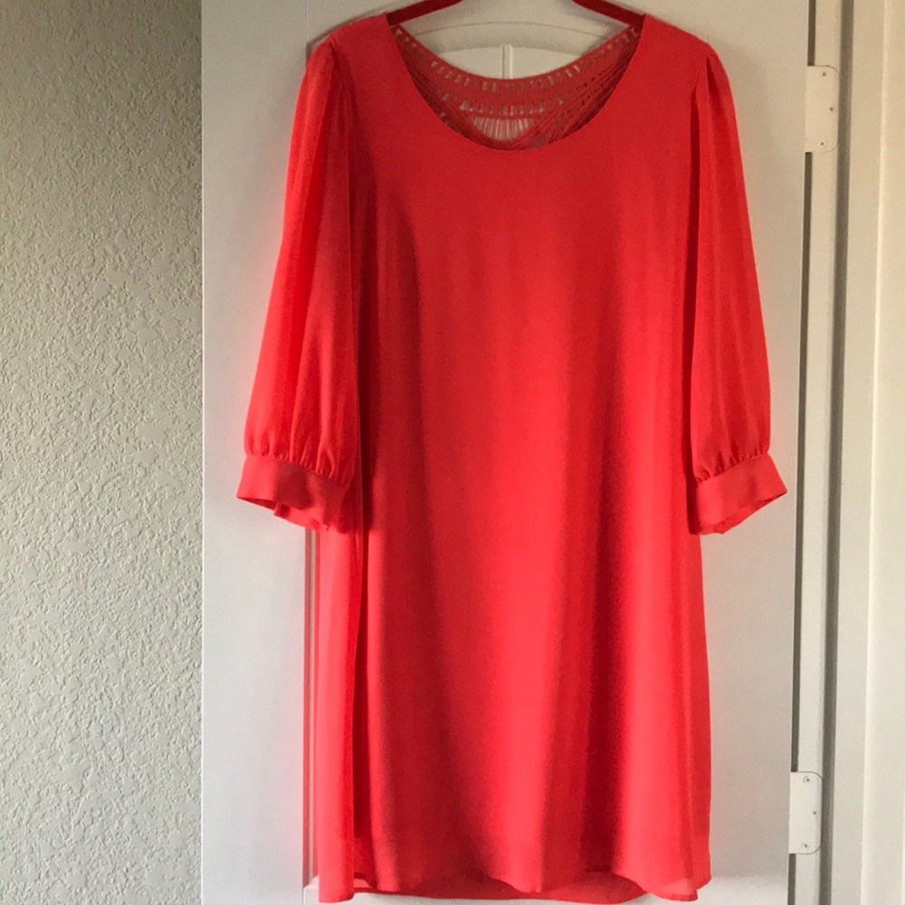 Watermelon/salmon mini dress